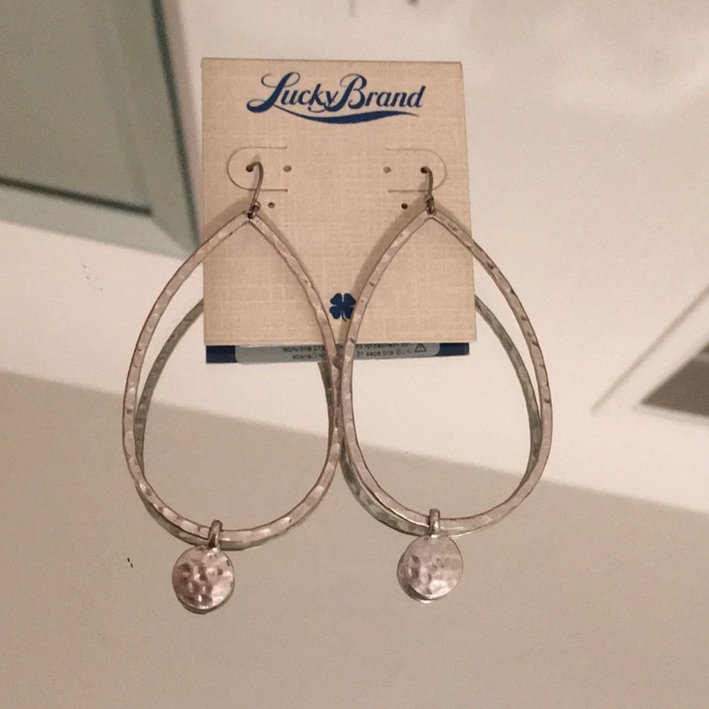 Silver Lucky Brand Hoop Earrings